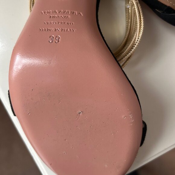 Aquazzura Rendez Vous Black Suede Heels sz 39 - Picture 7 of 9